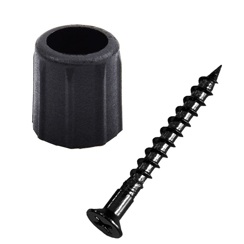 Myard 3/4" Anti-UV Black Baluster Connectors 50pcs for 25 Round Balusters with Stainless Steel Screws, No Drilling Fast Installation for Deck Handrail Staircase Balusters - Image 1